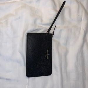 Kate Spade Small black leather wristlet